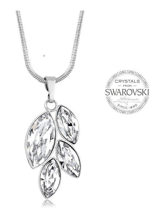 Levien Collana con quattro cristalli Navette trasparenti donna