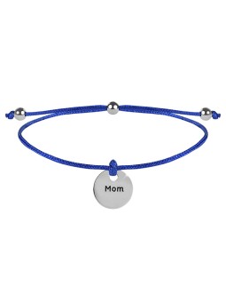 Troli Braccialetto con cordino Mommy Blu / Acciaio donna