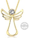 Levien Collana con angelo custode e cristallo placcata in oro donna