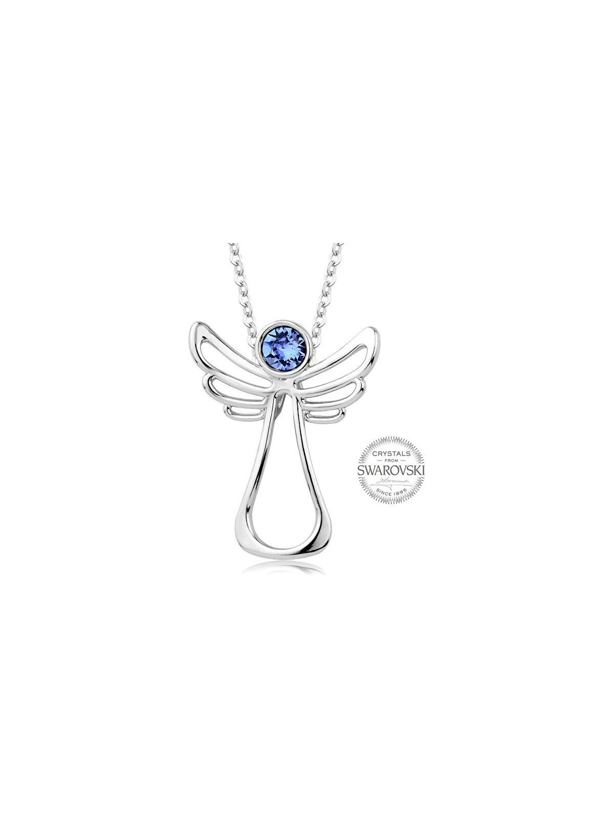 Levien Collana con angelo custode e cristallo blu donna