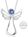 Levien Collana con angelo custode e cristallo blu donna