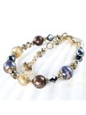Lampglas Splendido bracciale Egyptian Queen con perle Lampglas e oro 24 carati BP28 donna