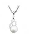 Silver Cat Delicata collana con perle e zirconi SC404 catena, pendente donna