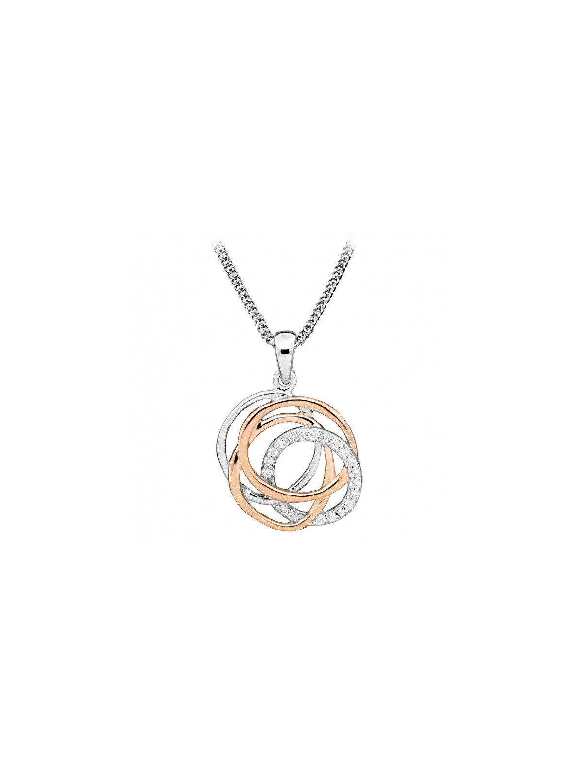 Silver Cat Elegante collana bicolore con zirconi SC406 donna