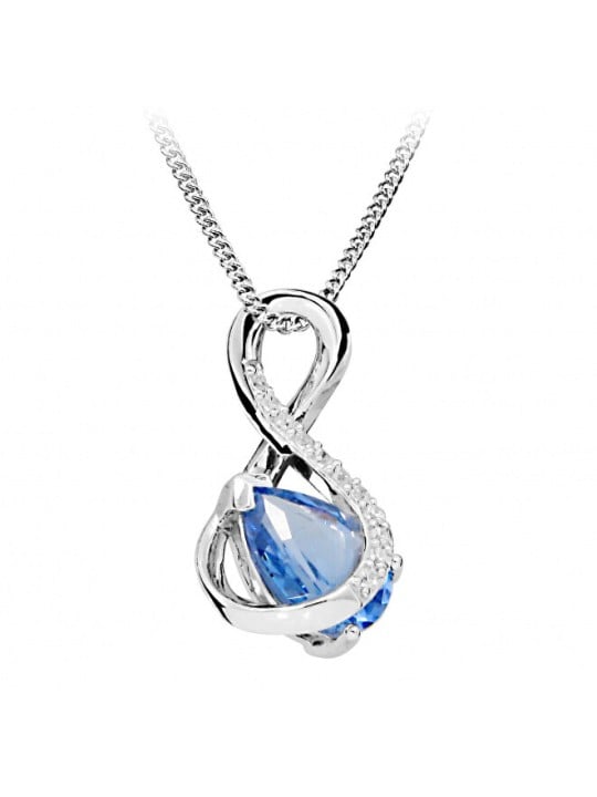 Silver Cat Collana alla moda con spinello blu e zirconi SC411 donna