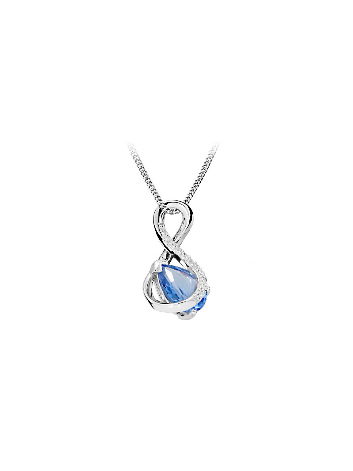Silver Cat Collana alla moda con spinello blu e zirconi SC411 donna