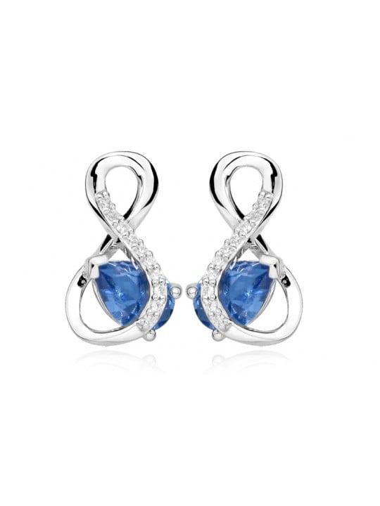 Silver Cat Orecchini alla moda con spinello blu e zirconi SC412 donna