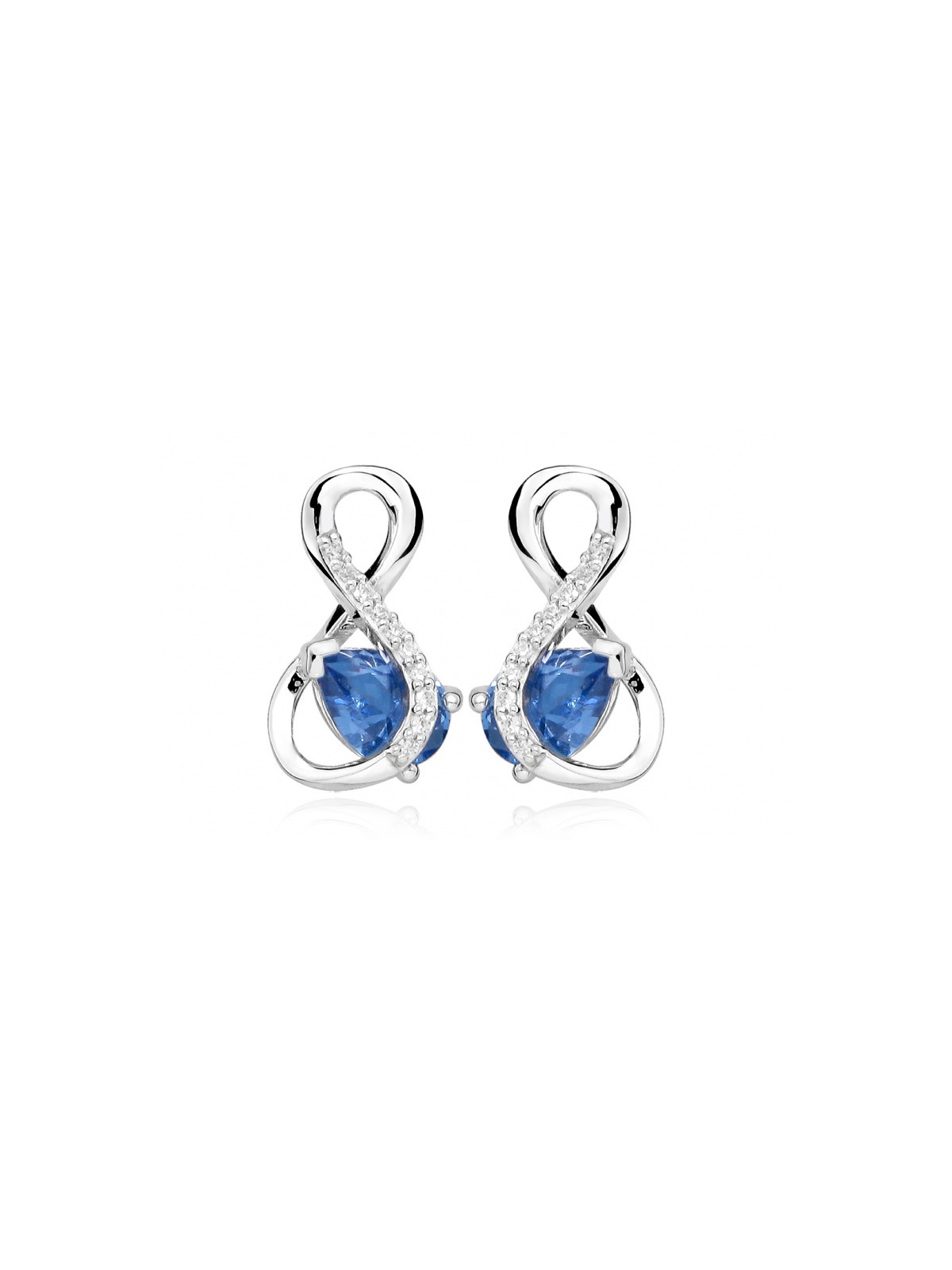 Silver Cat Orecchini alla moda con spinello blu e zirconi SC412 donna