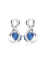 Silver Cat Orecchini alla moda con spinello blu e zirconi SC412 donna
