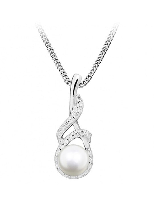 Silver Cat Delicata collana con perle e zirconi SC413 donna