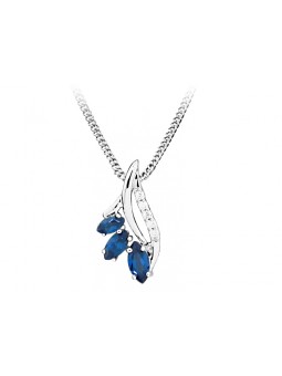 Silver Cat Collana alla moda con zirconi e cristallo di zaffiro SC385 donna