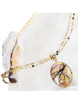 Lampglas Bellissima collana da donna Romantic Roots con perla Lampglas e oro 24 carati NP13 donna