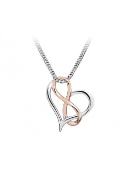Silver Cat Collana romantica a forma di cuore bicolore con simbolo dell'infinito SC428 donna