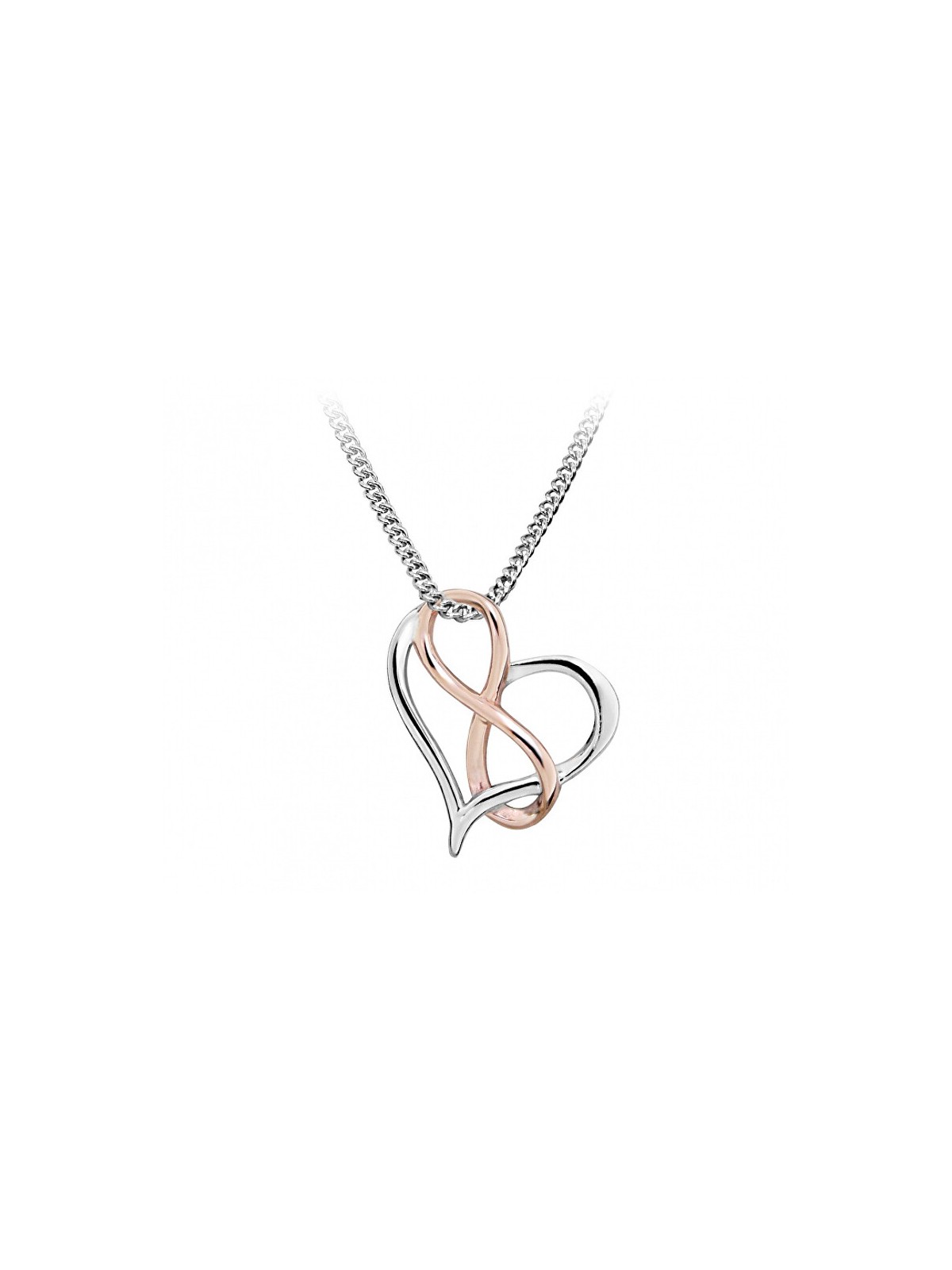 Silver Cat Collana romantica a forma di cuore bicolore con simbolo dell'infinito SC428 donna