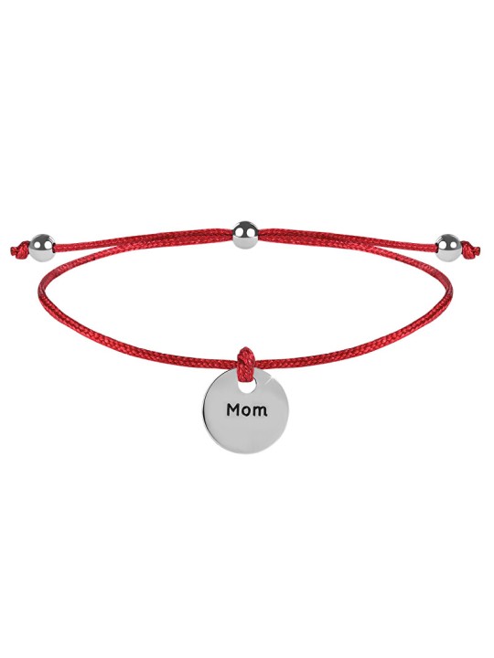 Troli Braccialetto a corda Mommy Rosso / Acciaio donna