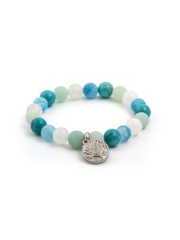 Agato Bracciale di perline in giadeite, howlite, agata e amazzonite MINK46 / 17 donna