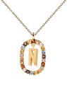 PDPAOLA Bellissima collana placcata in oro con la lettera "N" LETTERS CO01-273-U catena, ciondolo donna