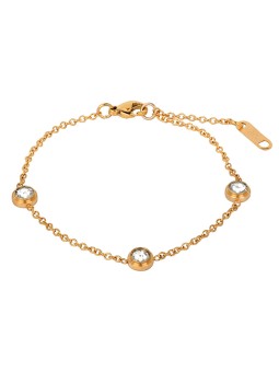 Troli Bracciale in acciaio placcato oro con ornamenti scintillanti donna