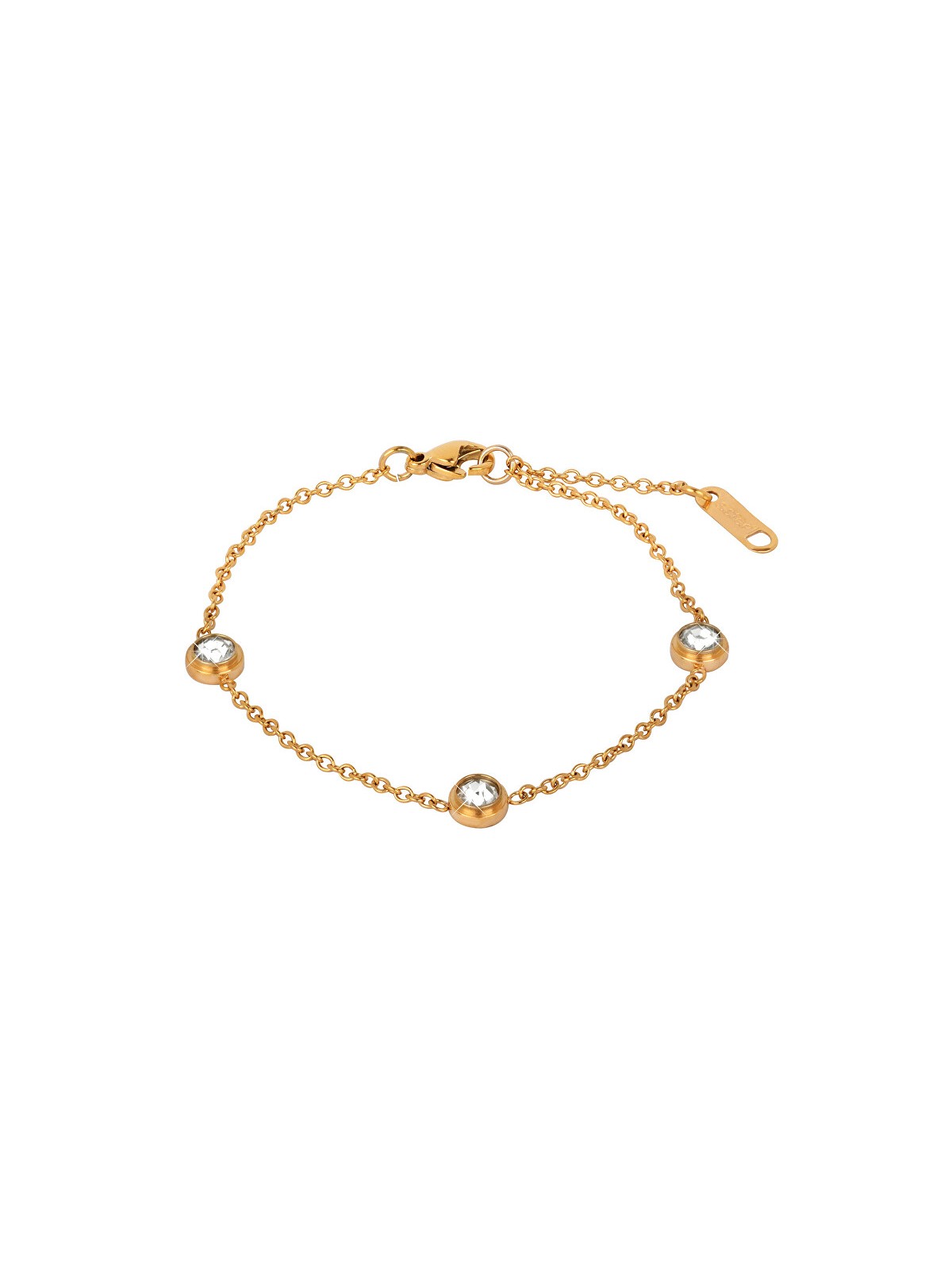 Troli Bracciale in acciaio placcato oro con ornamenti scintillanti donna