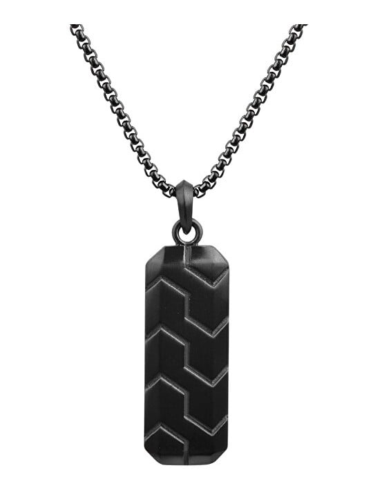 Troli Collana nera con pendente allungato VNP0106B uomo