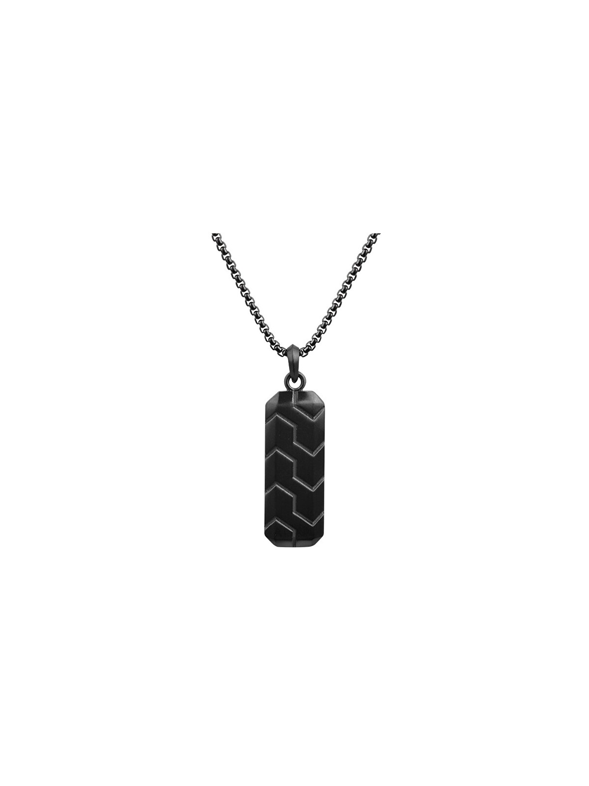 Troli Collana nera con pendente allungato VNP0106B uomo