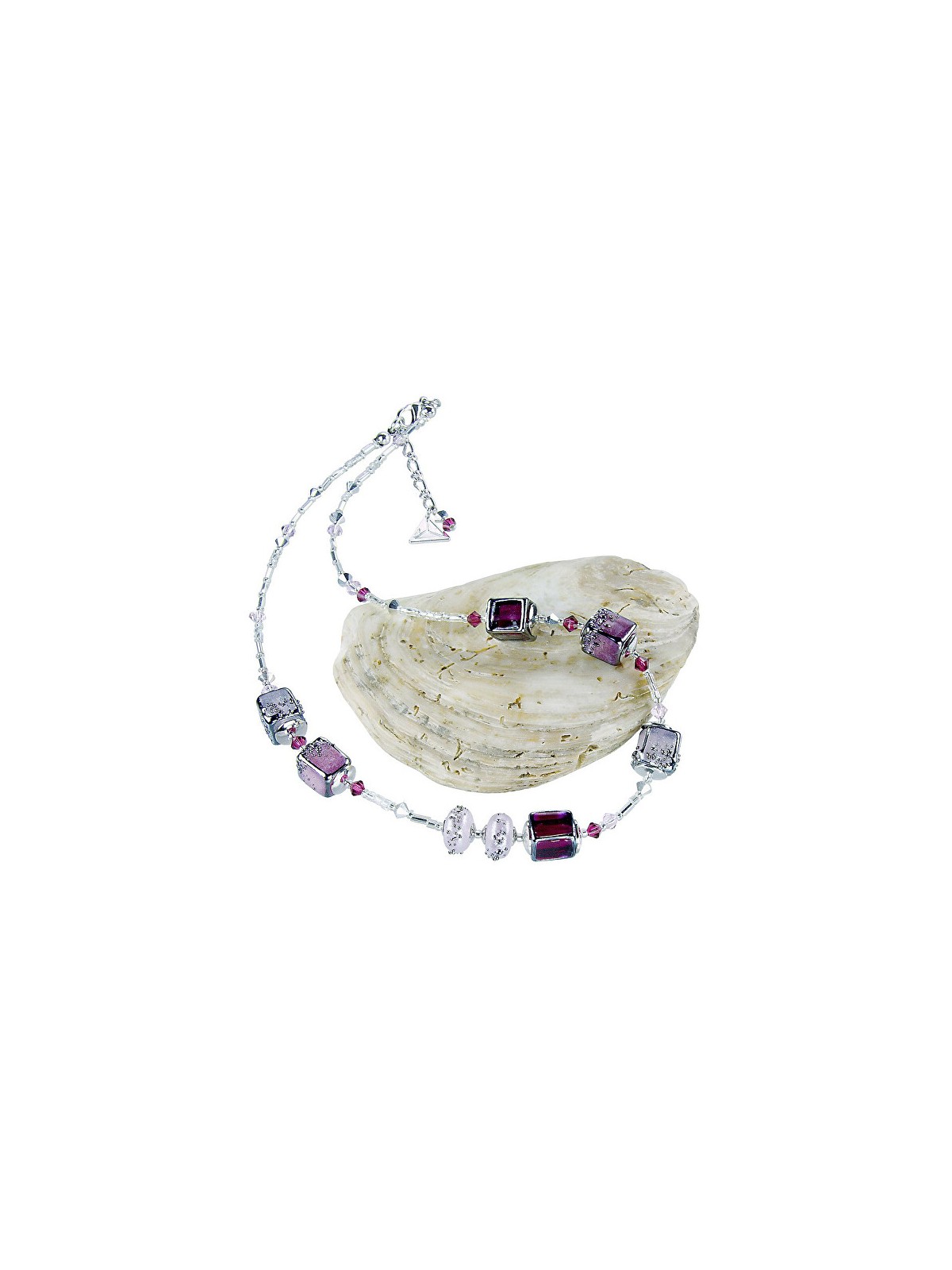 Lampglas Collana delicata e succosa color lampone realizzata con perle Lampglas NCU32 donna