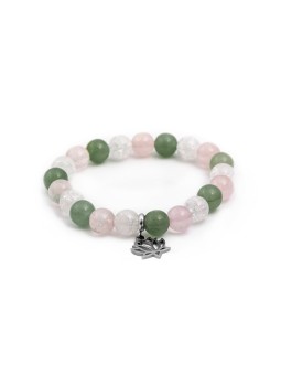 Agato Bracciale con perline di rosmarino, avventurina e cristallo MINK82 / 17 donna