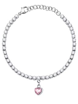 La Petite Story Braccialetto in acciaio delicato con cristalli Love LPS05ASD25 donna