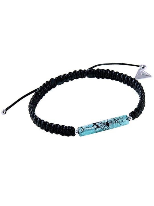 Lampglas Bellissimo bracciale Shamballa con turchese e perla Lampglas in argento sterling BSHX8 unisex