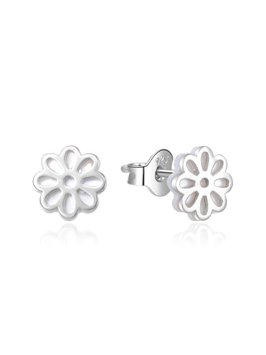 MOISS Eleganti orecchini in argento con fiori in madreperla E0002439 donna