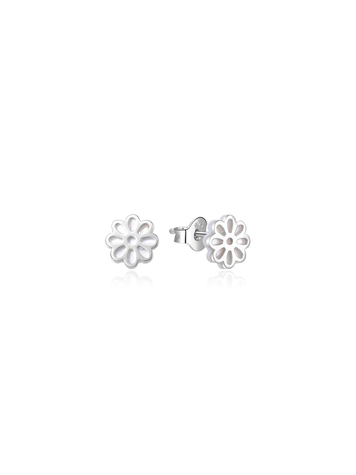MOISS Eleganti orecchini in argento con fiori in madreperla E0002439 donna