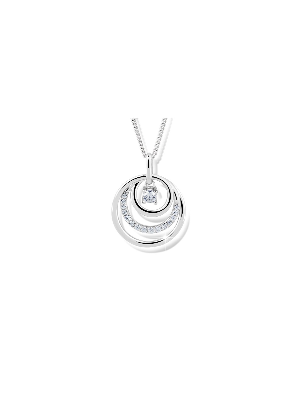 Modesi Bellissima collana in argento J328CZ-W catena, pendente donna