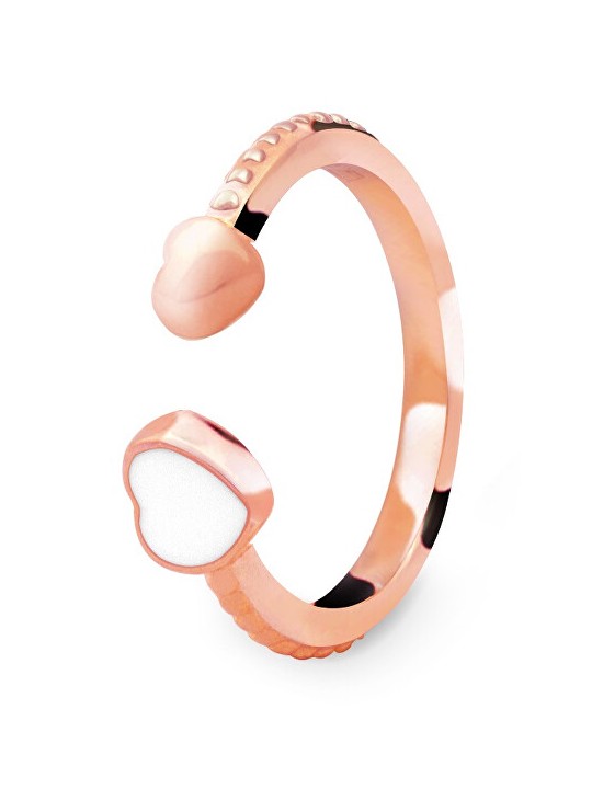 Beneto Anello aperto in bronzo delicato con cuori AGG472-RG donna