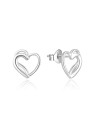 MOISS Orecchini a lobo in argento delicato a forma di cuore E0002440 donna