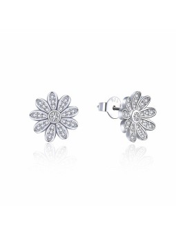 MOISS Orecchini scintillanti in argento con fiori E0002384 donna