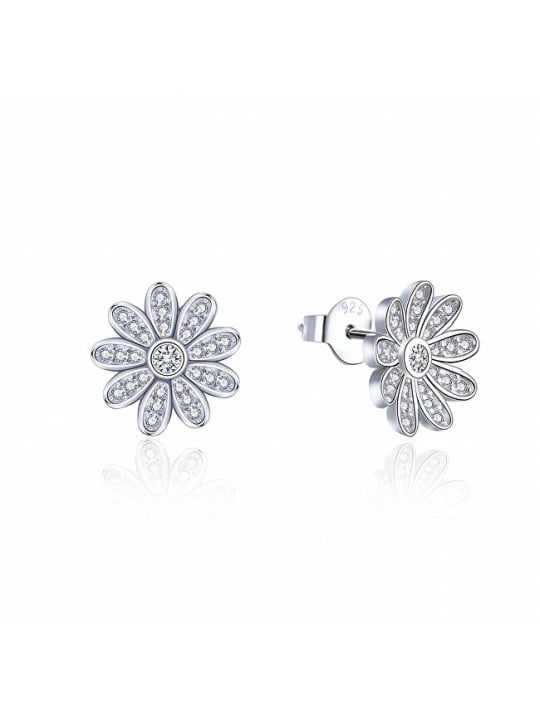 MOISS Orecchini scintillanti in argento con fiori E0002384 donna