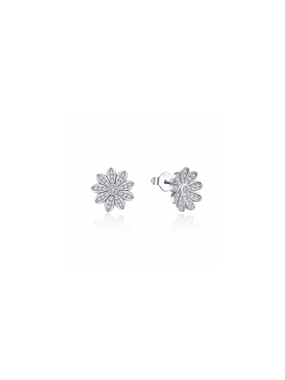 MOISS Orecchini scintillanti in argento con fiori E0002384 donna