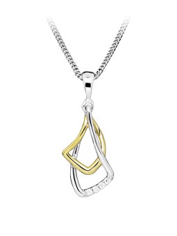 Silver Cat Incantevole collana bicolore con zirconi cubici SC467 catena, pendente donna