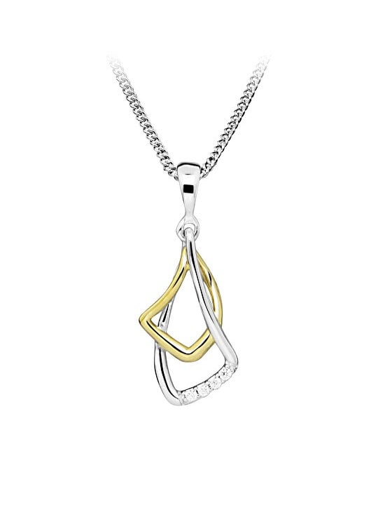 Silver Cat Incantevole collana bicolore con zirconi cubici SC467 catena, pendente donna