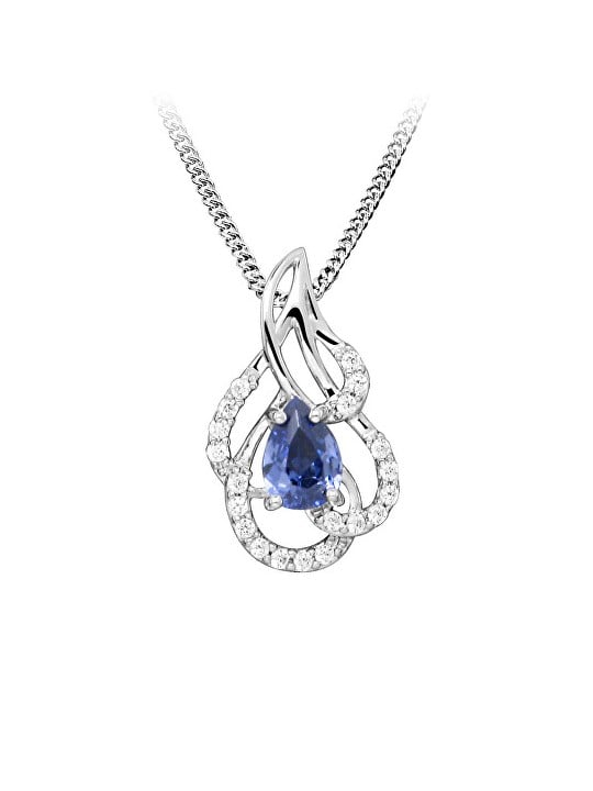 Silver Cat Collana in argento con tanzanite sintetica SC469 catena, pendente donna