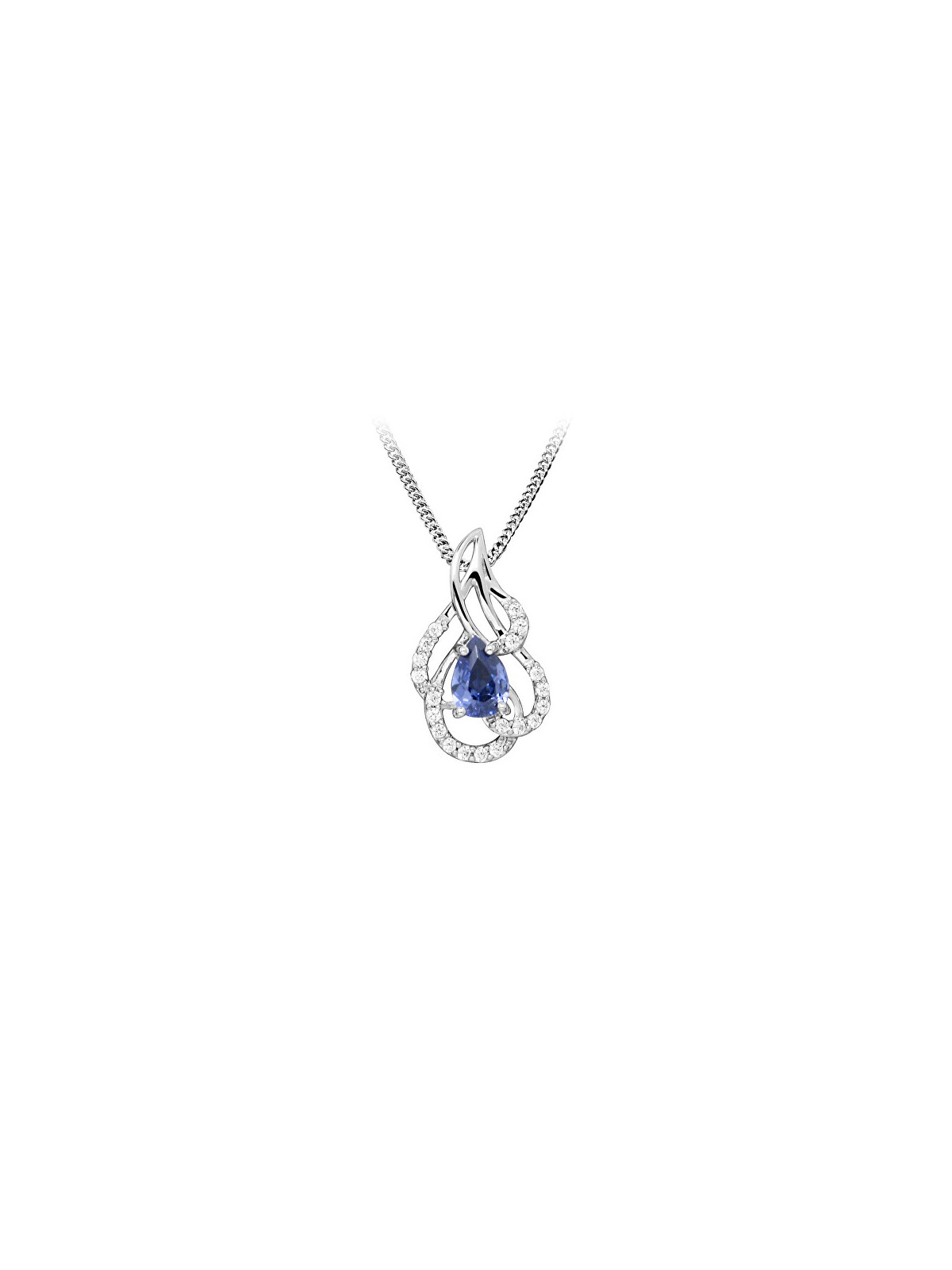 Silver Cat Collana in argento con tanzanite sintetica SC469 catena, pendente donna