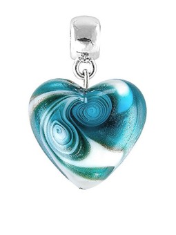 Lampglas Ciondolo unico Azure Storm in perla di vetro S19 donna