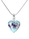 Lampglas Incantevole collana a forma di cuore di ghiaccio in argento sterling con perla in vetro di lampada NLH29 donna