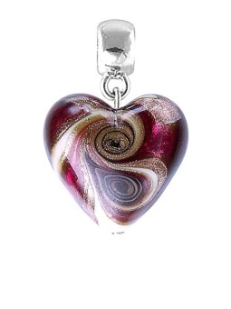 Lampglas Bellissimo ciondolo Lampone Bacio con perla Lampglas S33 donna