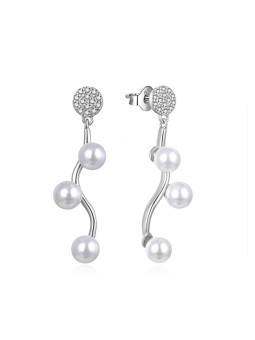 MOISS Eleganti orecchini in argento con zirconi e perle sintetiche E0003098 donna