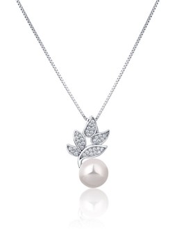 JwL Luxury Pearls Bellissima collana in argento con vera perla e zirconi JL0785 catena, pendente donna