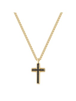Brosway Collana con croce placcata in oro Backliner BBC02 uomo