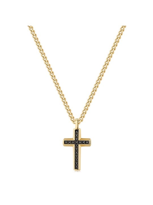 Brosway Collana con croce placcata in oro Backliner BBC02 uomo