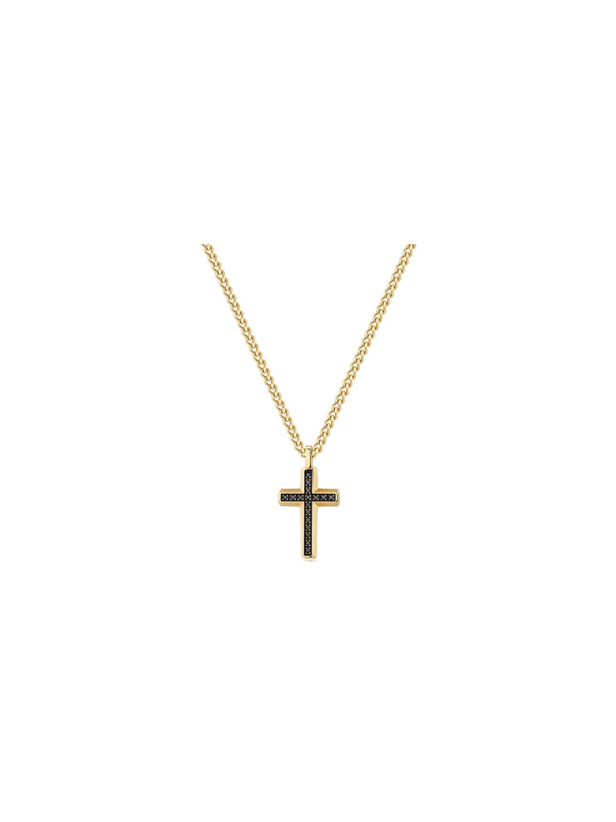 Brosway Collana con croce placcata in oro Backliner BBC02 uomo