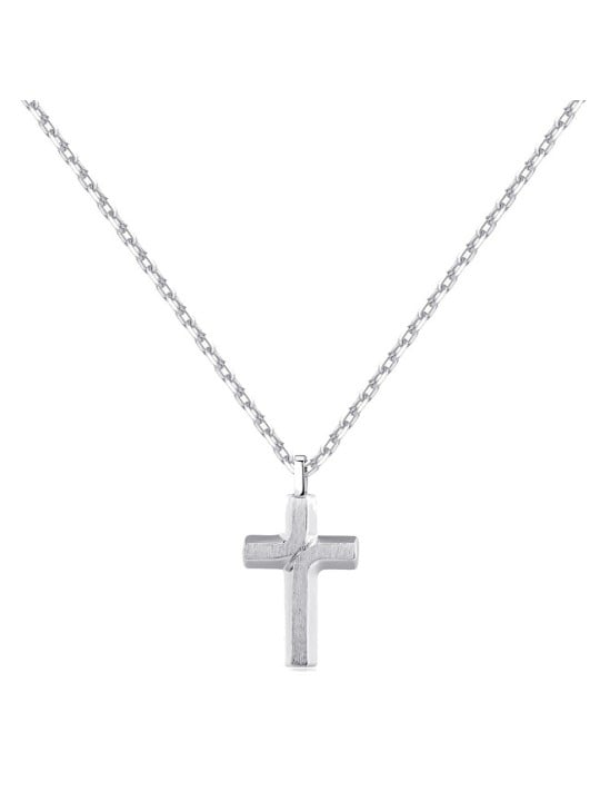 Brosway Elegante collana in acciaio con croce Backliner BBC04 uomo